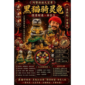  阿贊黑貓・九寶清債招財尊