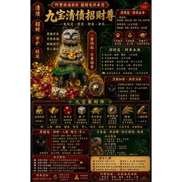  阿贊黑貓・九寶清債招財尊
