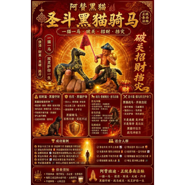 阿贊黑貓・聖鬥黑貓騎馬
