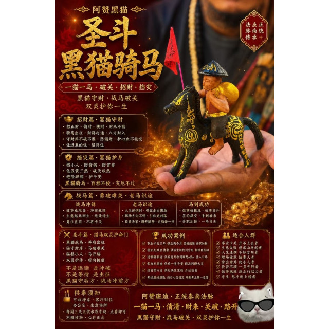 阿贊黑貓・聖鬥黑貓騎馬