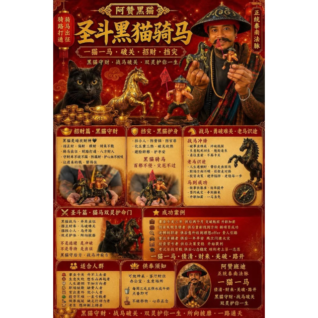 阿贊黑貓・聖鬥黑貓騎馬