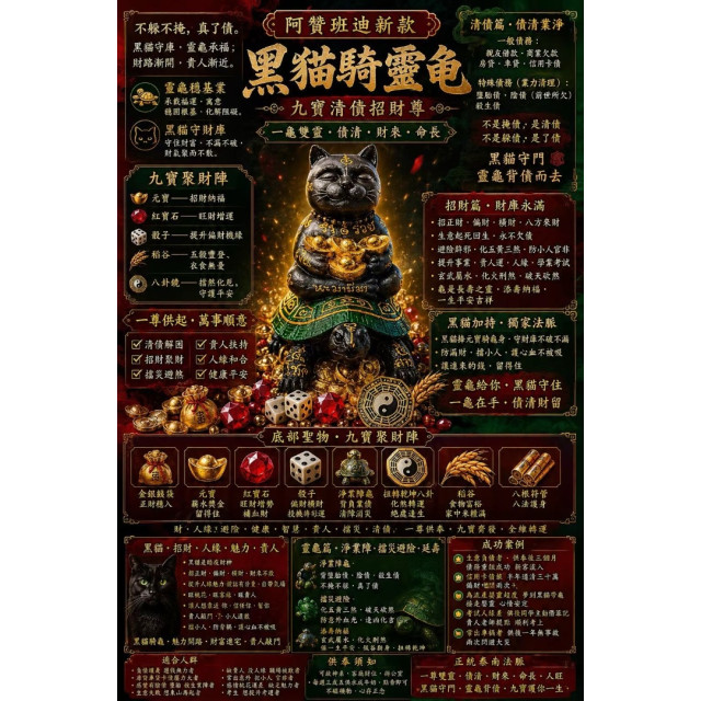 阿贊黑貓・九寶清債招財尊