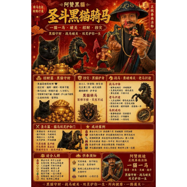 阿贊黑貓・聖鬥黑貓騎馬
