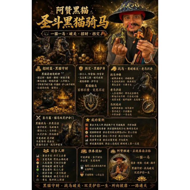 阿贊黑貓・聖鬥黑貓騎馬